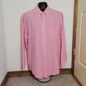 Brooks Brothers Mens Pink Checker Button-Down Supima Shirt - Size (17.5-36)